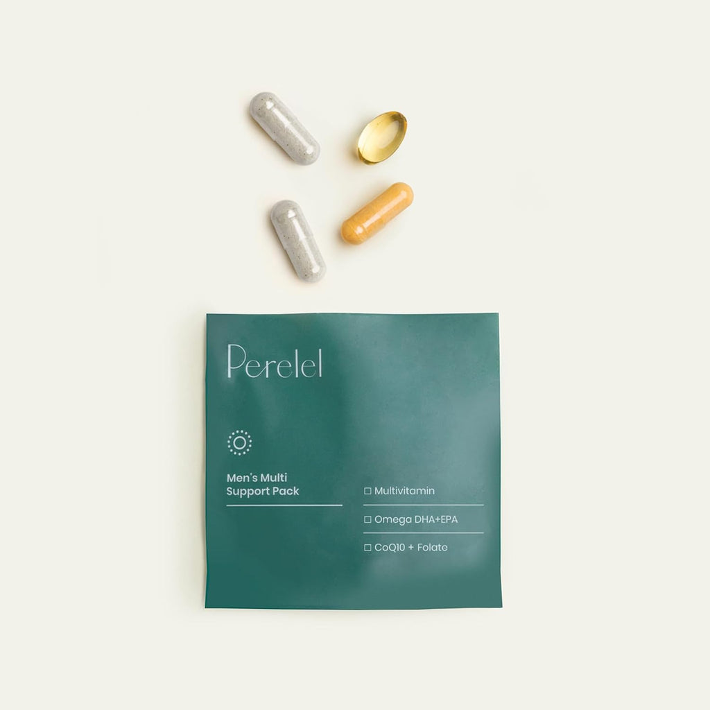 Perelel Men's Multi Support Pack - Multivitamínico diario con magnesio, omega 3, CoQ10 y folato - 30 sobres