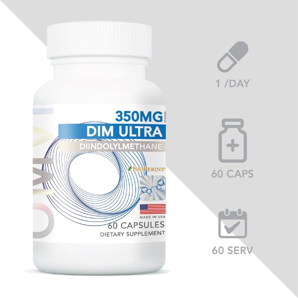 Omvi Formulas DIM Ultra 350mg 60 Cápsulas con Extracto de Brócoli y BioPerine