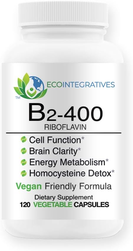 B2-400 Pure Riboflavin - 400 mg de riboflavina pura, 120 cápsulas