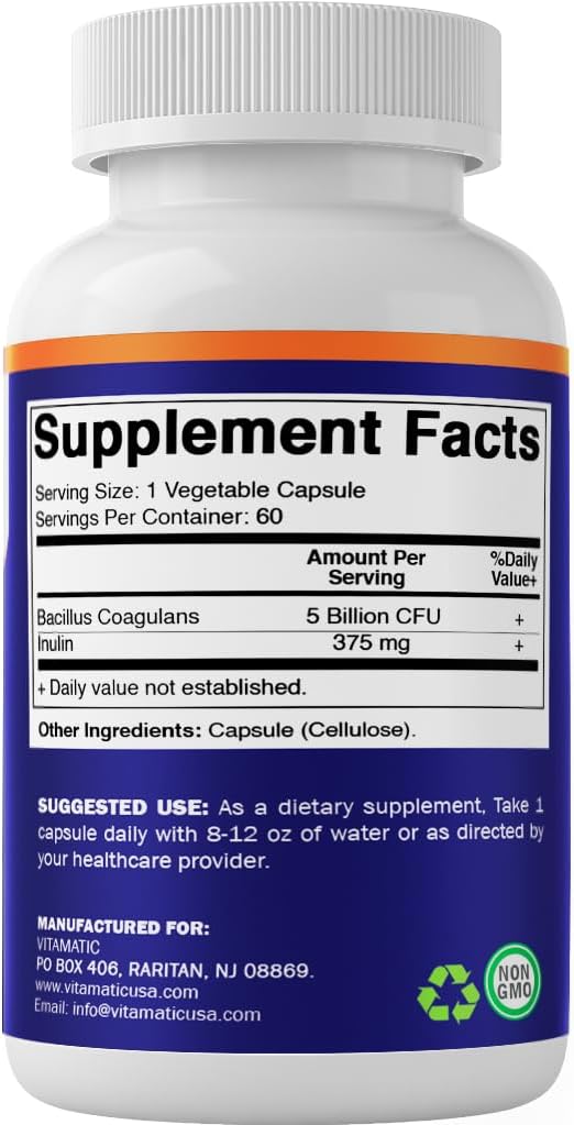 Vitamatic Bacillus Coagulans Probiótico Estable - 60 Cápsulas Vegetales