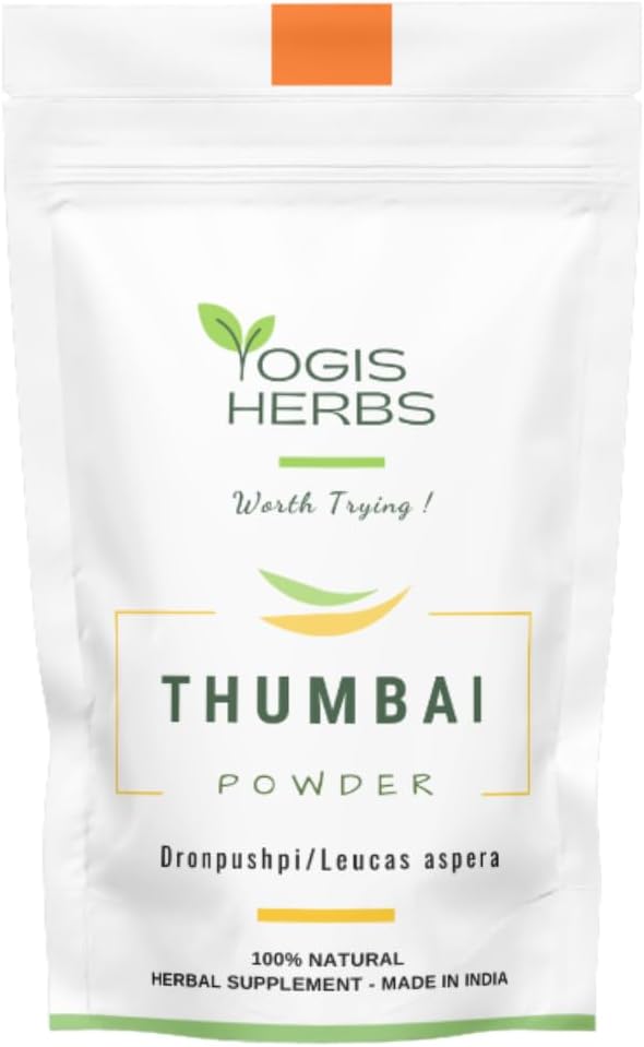 YOGIS HERBS Polvo de Thumbai (Dronpushpi/Leucas aspera) | Suplemento Herbal 100% Natural | 99 g