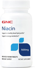 GNC Niacina 500 mg, 100 Comprimidos Vegetarianos