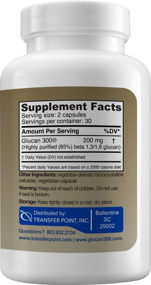 Suplemento de Beta-Glucano 1,3D de Alta Pureza 100 mg por Cápsula (Paquete de 3)