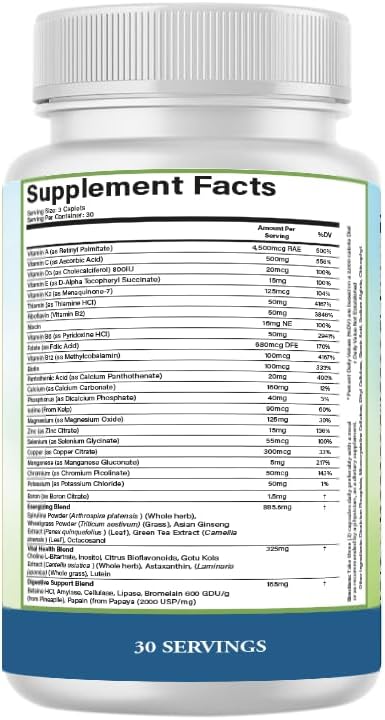 PURE Multivitamínico Adultos Sin Hierro - 90 Cápsulas Vegetales