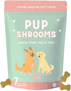 Pup Shrooms - Complejo de Setas en Masticables Blandos para Perros - Melena de León, Cola de Pavo, Shiitake - EPA, DHA, Cúrcuma y Alga Orgánica - 160 unidades