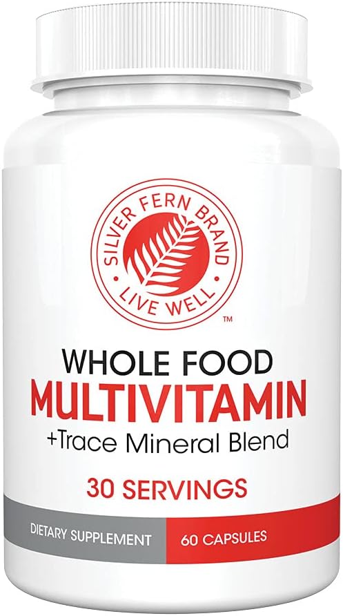 Silver Fern Whole Food Daily Multi Vitamin | Multivitamínico Diario de Alimentos Integrales con Minerales Traza | 60 Cápsulas Vegetales