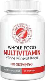 Silver Fern Whole Food Daily Multi Vitamin | Multivitamínico Diario de Alimentos Integrales con Minerales Traza | 60 Cápsulas Vegetales