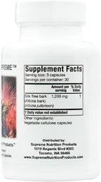 Supreme Nutrition Albizia Supreme, 90 Cápsulas Vegetales de Corteza Pura de Árbol de Seda (Paquete de 2)