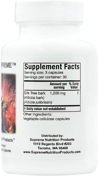 Supreme Nutrition Albizia Supreme, 90 Cápsulas Vegetales de Corteza Pura de Árbol de Seda (Paquete de 2) – Image 3