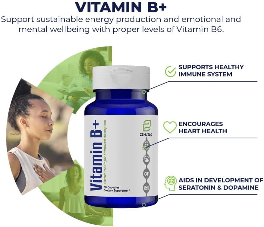 Vitamin B+ - Fomenta la producción de energía sostenible, apoya el sistema inmunológico y ayuda en el desarrollo de serotonina y dopamina | 30 días