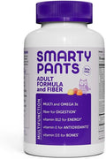 SmartyPants Men's & Women's Fiber & Multivitamin Supplement: Multivitamin Gummies with Vitamin D3, C, B12, B6, A, K & Zinc, Omega 3 (EPA/DHA), Biotin, 180 Count (30 Day Supply)