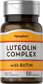 Piping Rock Luteolin Complex con Rutina | 50 Cápsulas | Vegetariano, No OGM, Sin Gluten