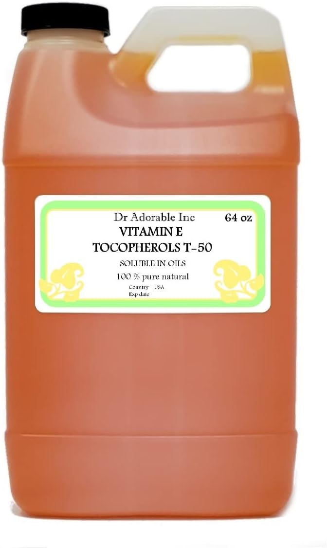 Dr Adorable - Aceite de Vitamina E Tocoferoles T-50 - 64 oz (1.9 L) - Natural Puro Premium Antiedad