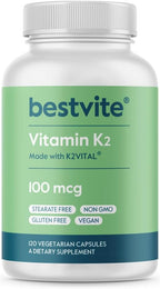 BESTVITE Vitamina K2 100 mcg (MK-7) - 240 Cápsulas Vegetarianas