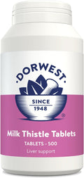Dorwest Herbs Tabletas de Cardo Mariano para Apoyo Hepático en Gatos y Perros (500 comprimidos)