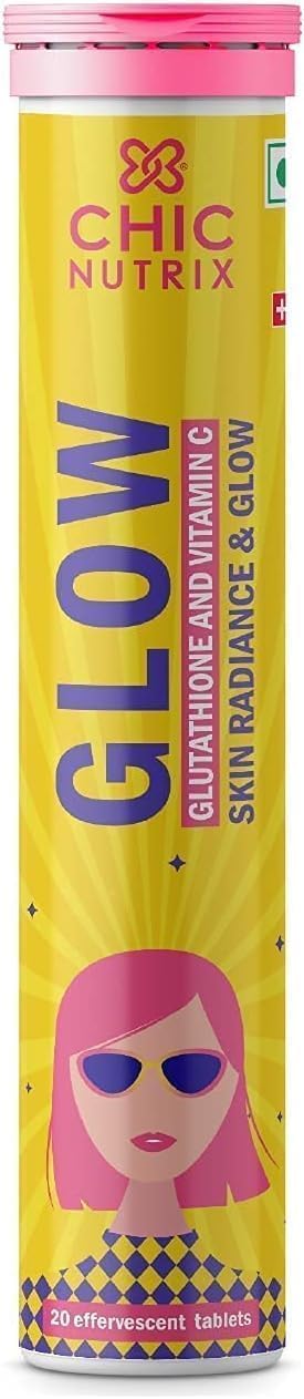 THRU Glow - Glutatión Japonés 500 mg y Vitamina C para el Cuidado de la Piel - 20 Comprimidos Efervescentes Sabor Fresa y Limón