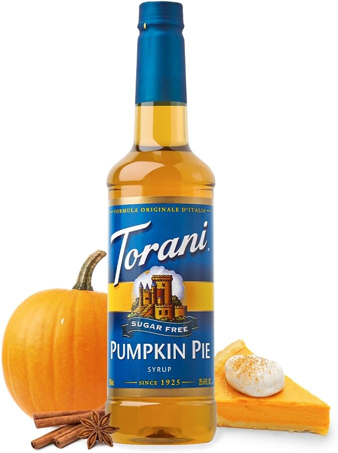 Torani Jarabe de Pastel de Calabaza Sin Azúcar para Café - 750 ml