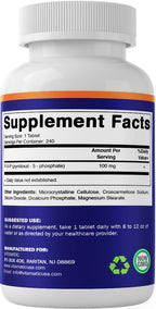 Vitamatic P5P 100 mg – Forma Activa de Vitamina B6 (Piridoxal Fosfato) – 240 Comprimidos