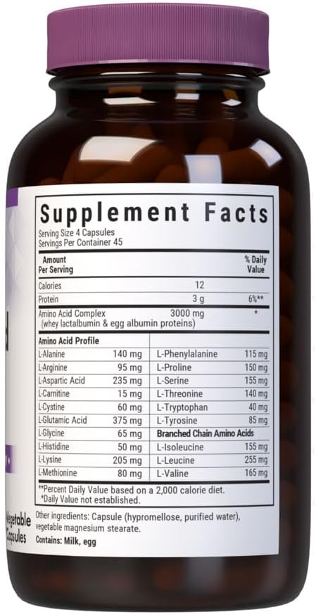 Bluebonnet Aminoácidos 750 mg - 180 Cápsulas Vegetarianas