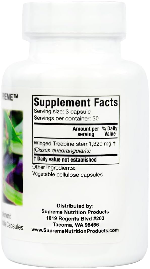 Supreme Nutrition Cissus Supreme, 90 Cápsulas Vegetarianas Puras de Cissus quadrangularis