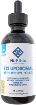 NuEthix Formulations B12 Liposomal con Metilfolato - Suplemento de Vitaminas B Bioactivas, 30 ml (30 dosis)