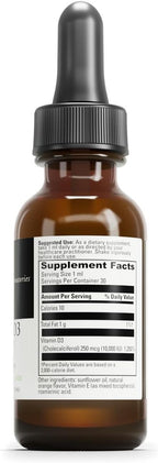 DAVINCI Labs Liquid D3 10.000 UI - Suplemento de Vitamina D3 Líquido - Apoyo Óseo e Inmunitario - Sin Gluten - 30 ml