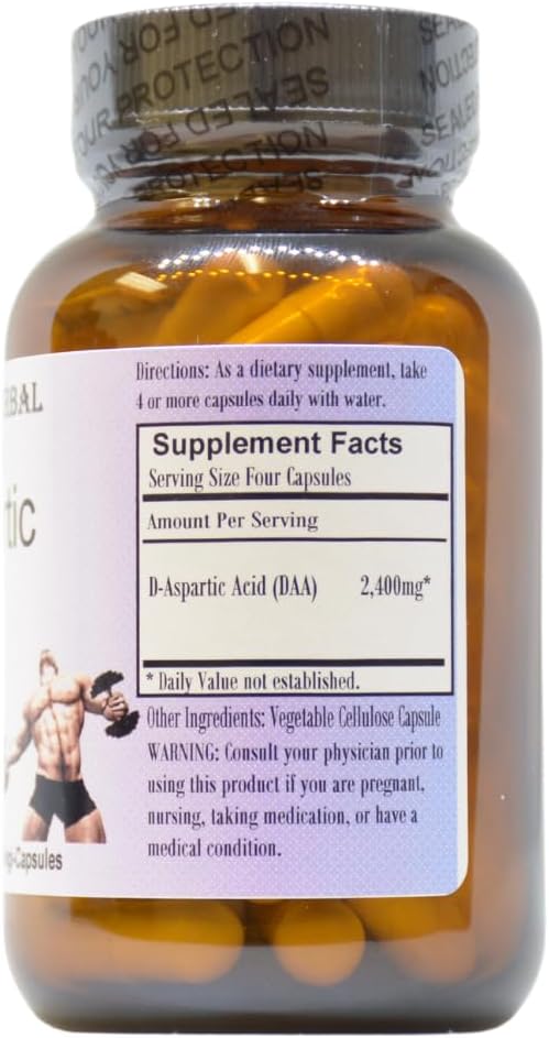 Barlowe's Herbal Elixirs Ácido D-Aspártico 600 mg - 60 Cápsulas Veganas
