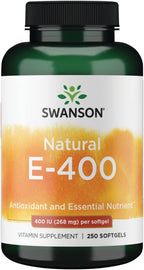Swanson Vitamina E Natural 400 UI (268 mg) - 250 Cápsulas Blandas