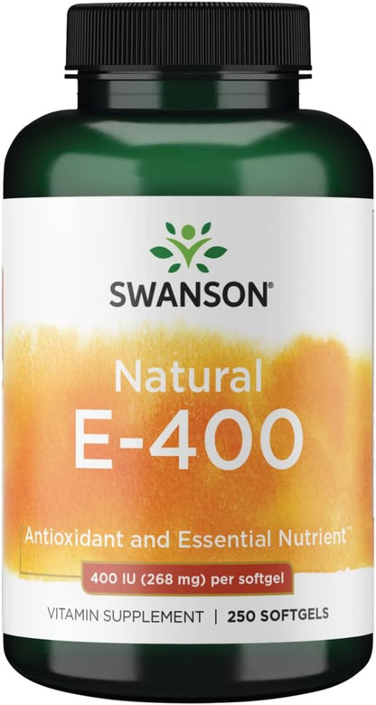 Swanson Vitamina E Natural 400 UI (268 mg) - 250 Cápsulas Blandas – Image 1