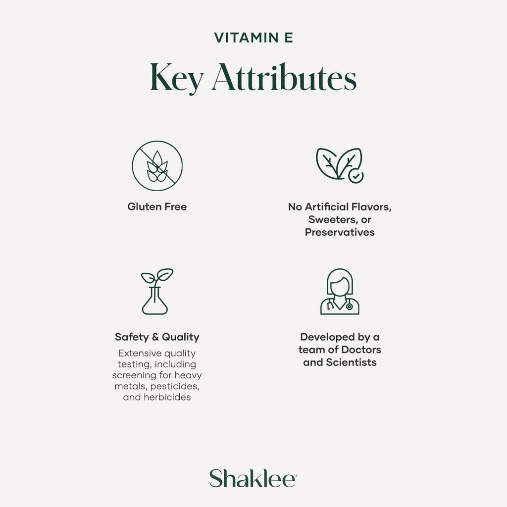 Shaklee Vita-E 400 UI con Selenio y Extracto de Semilla de Uva - 90 Cápsulas Blandas