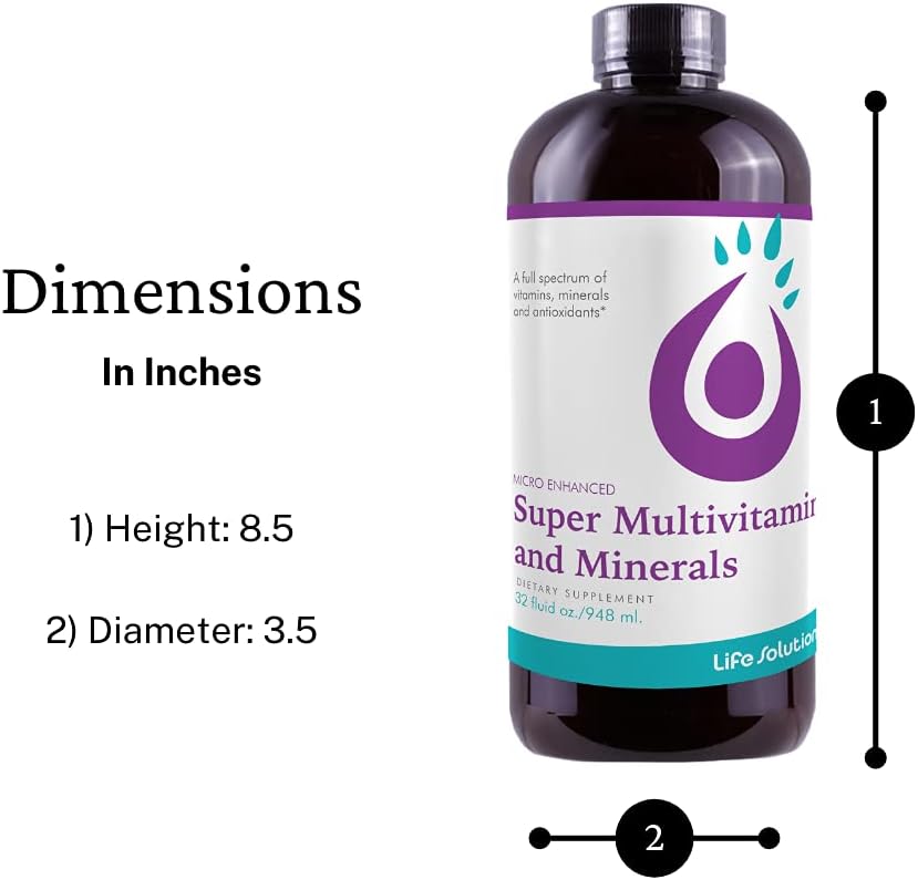 Life Solutions Super Multivitamins and Minerals - Líquido de Alta Potencia - 946 ml