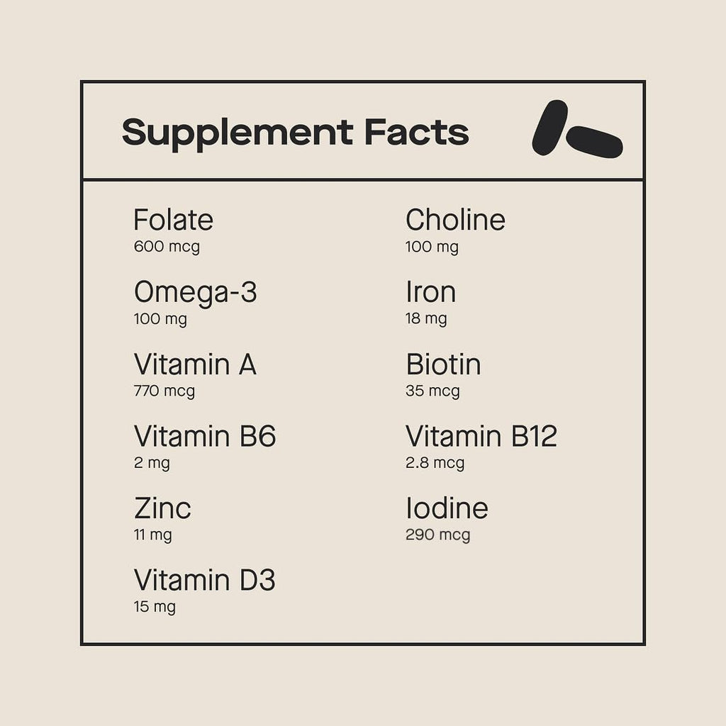 Multivitamínico Prenatal Modern Fertility - 60 Cápsulas (30 Días)