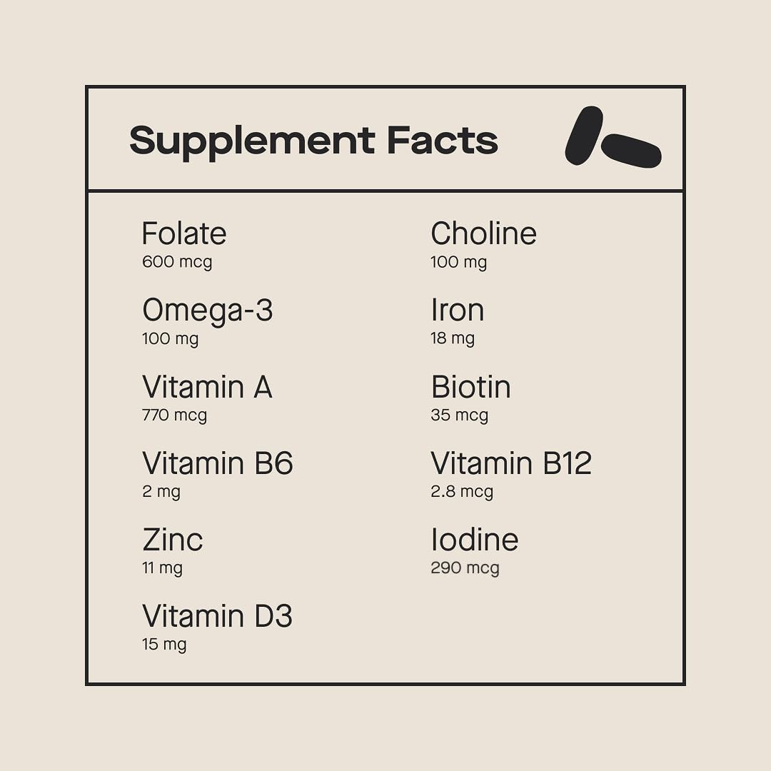 Multivitamínico Prenatal Modern Fertility - 60 Cápsulas (30 Días)