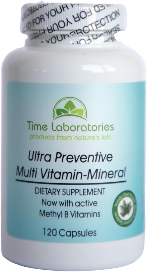 Cápsulas de vitaminas y minerales Ultra Preventive de alta potencia (120) con vitamina B metilada activa