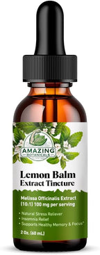Extracto Líquido de Melisa (Melissa officinalis) – Gotas sin Alcohol – Vegano, No-GMO, Sin Gluten – Suplemento Herbal de Alta Potencia para la Relajación y el Apoyo Cognitivo – 30ml / 1oz