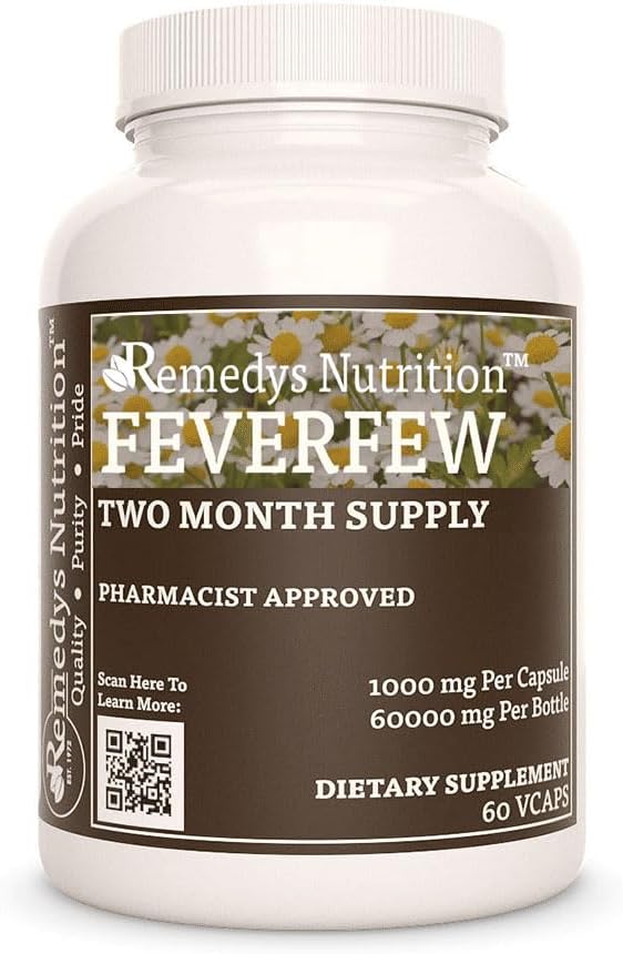 Remedy's Nutrition Matricaria | 1,000 mg, 60 Cápsulas Veganas Complemento Alimenticio Herbal | Suministro para Dos Meses