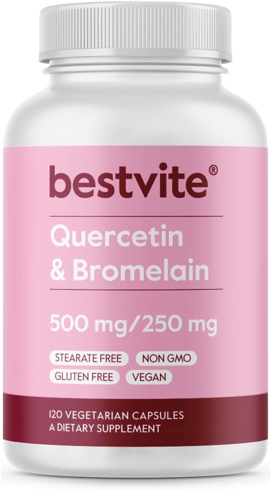 BESTVITE Quercetin with Bromelain 500mg/250mg - 120 Vegetable Capsules