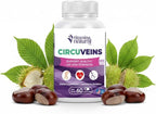CircuVeins Suplemento para la Circulación de Piernas y Venas con Castaño de Indias, Gotu Kola, Rusco y Semilla de Uva – 60 Cápsulas