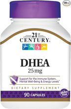 DHEA 25 mg, 90 Cápsulas - 21st Century