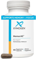 XYMOGEN MemorAll – Apoyo cerebral y memoria – Ginkgo Biloba, Bacopa y vitaminas B – 60 cápsulas
