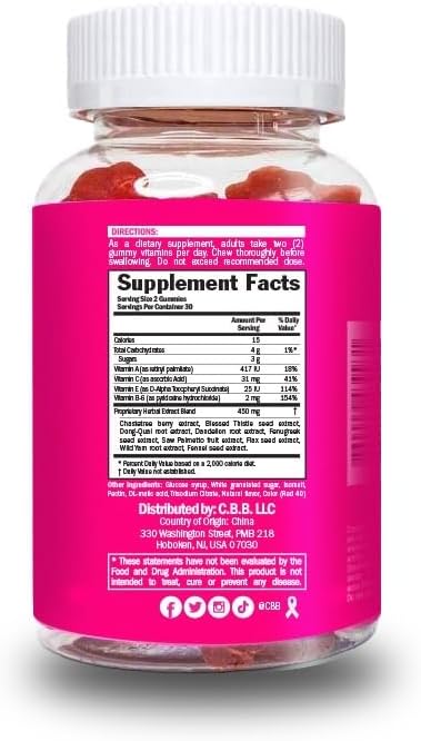 Curvy Body Bears CBB 13 en 1 Gominolas Multivitamínicas para Mujer | Suplemento Herbal y Vitaminado para el Bienestar Diario | Sabor a Bayas | 60 Gominolas