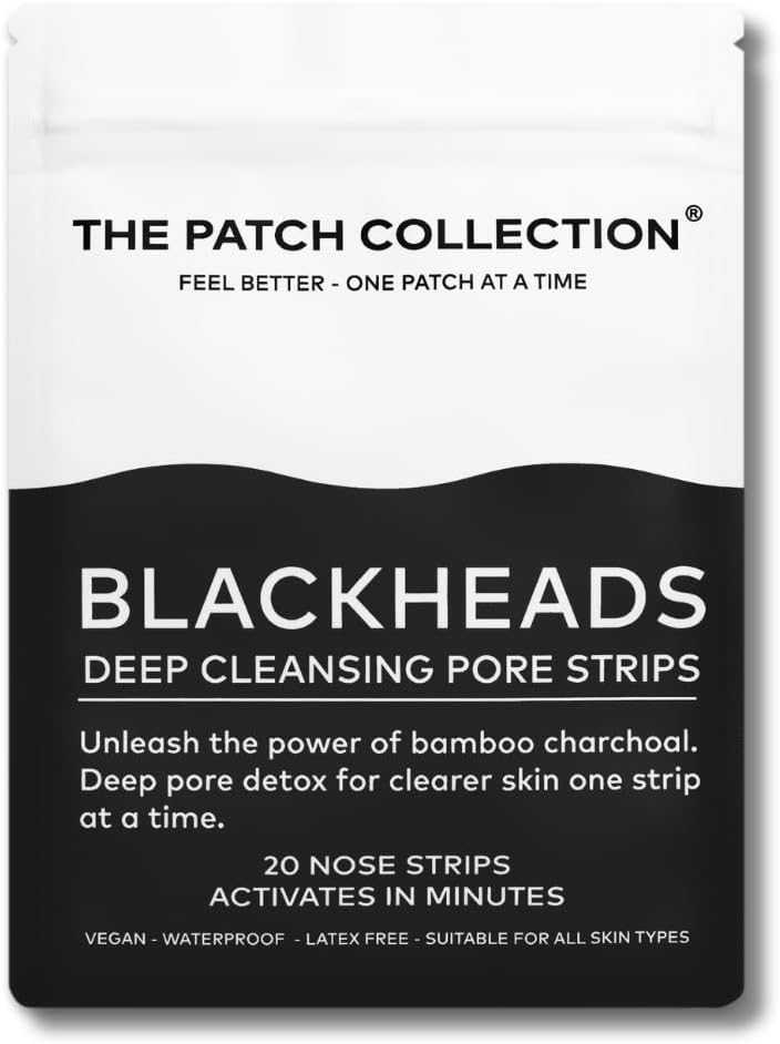 The Patch Collection® – Tiras limpiadoras de poros con carbón, witch hazel y aloe vera (Pack de 20)