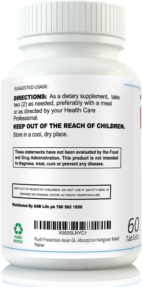 Flush Alivio del Rubor por Alcohol - Suplemento Multivitamínico