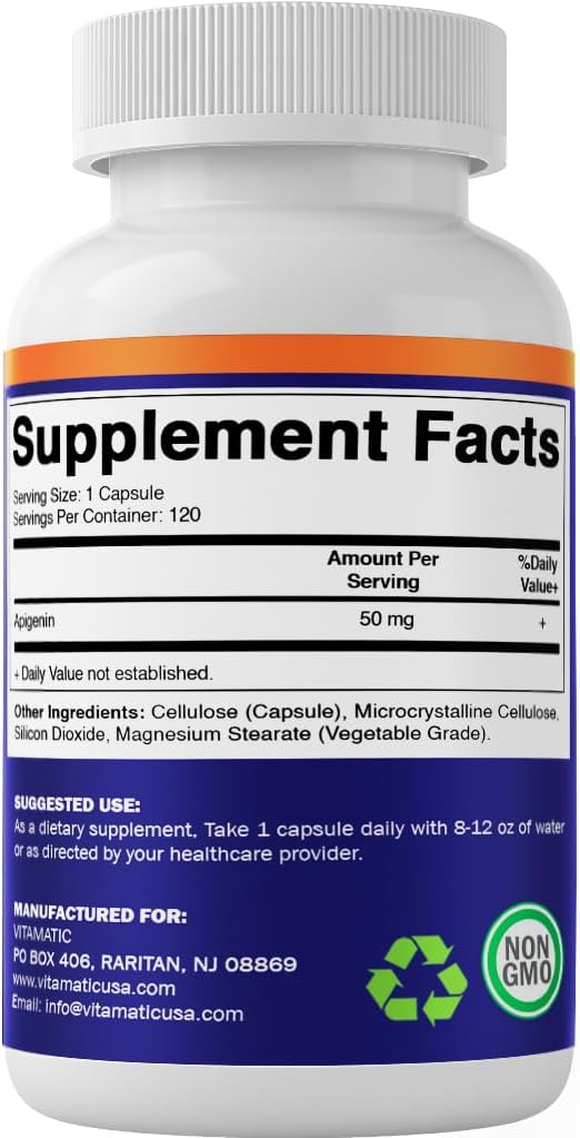 Vitamatic Apigenina 50 mg – 120 Cápsulas Vegetarianas