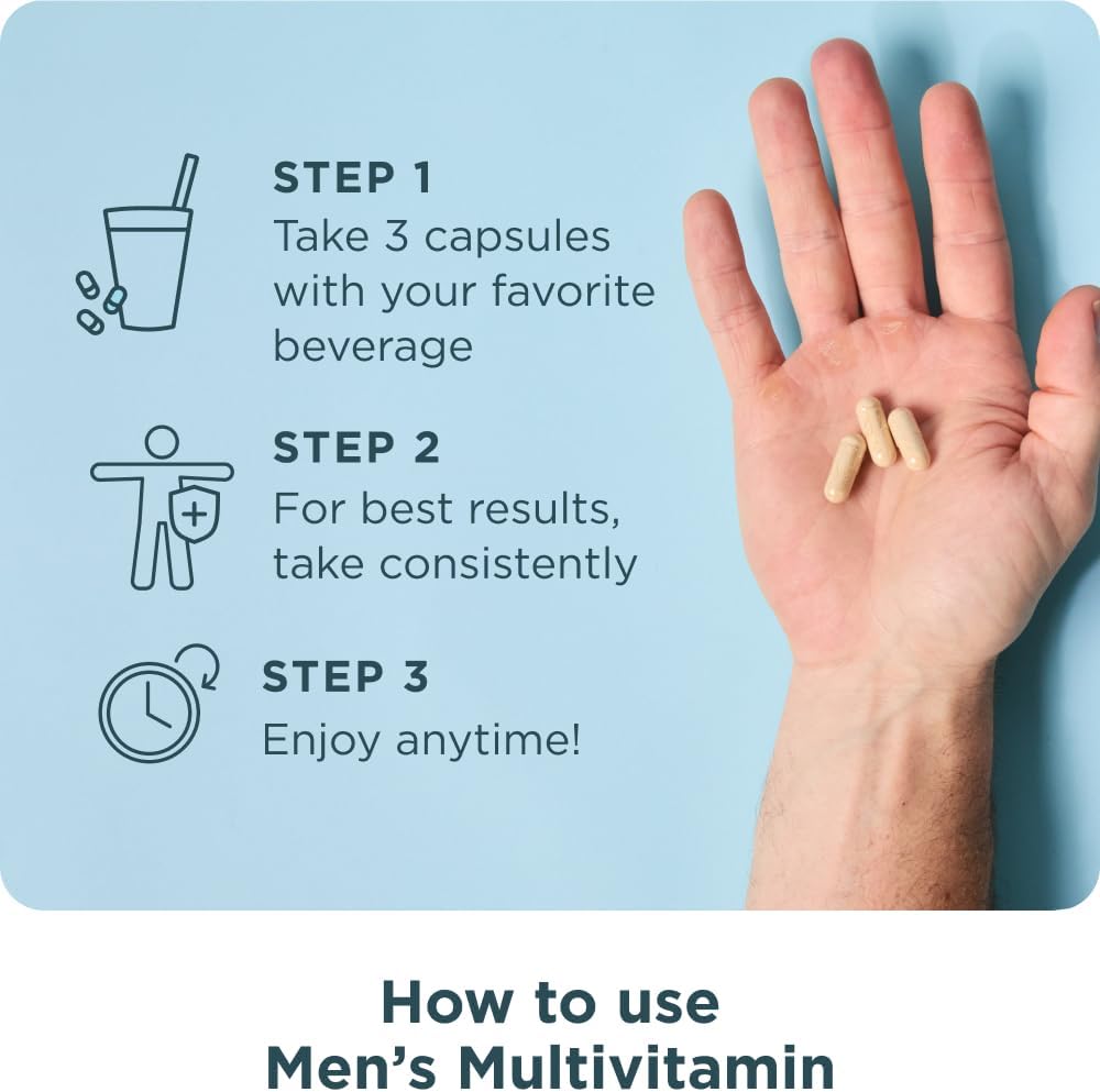 Ancient Nutrition Multivitamínico para Hombres (3 Cápsulas Diarias), 90 Cápsulas