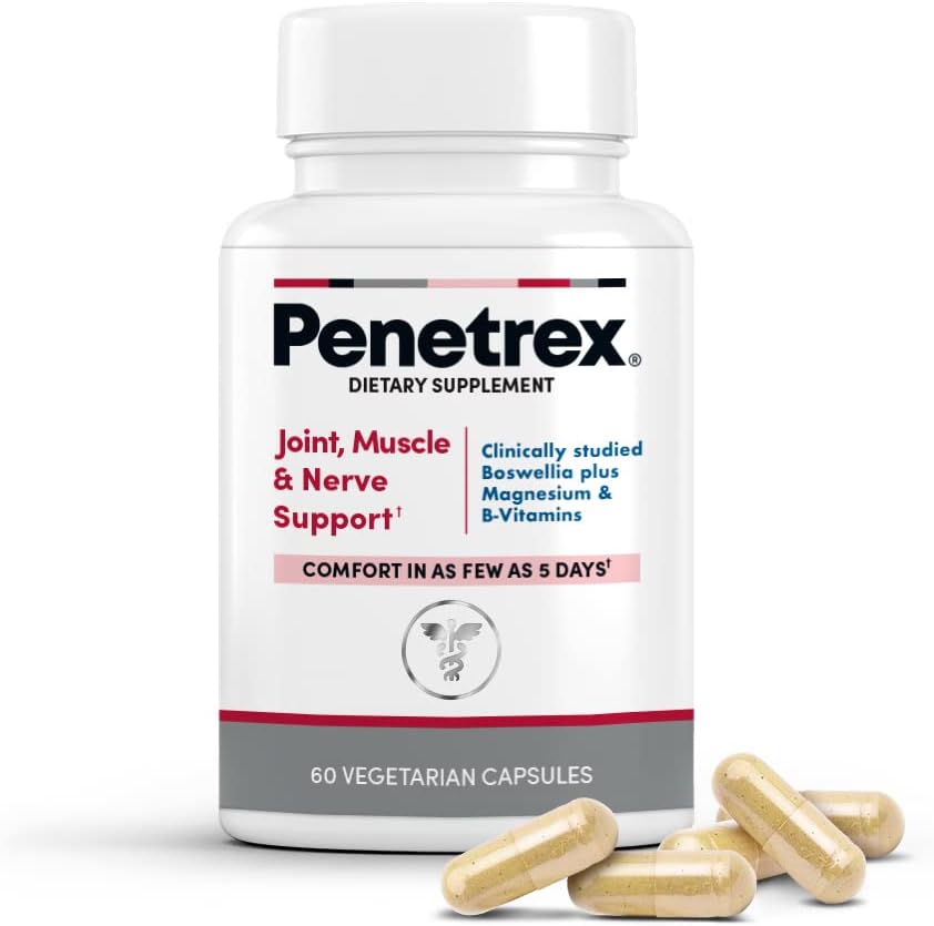 Penetrex Magnesio Glicinato con Boswellia Serrata - Apoyo para Articulaciones, Músculos y Nervios (60 Cápsulas)