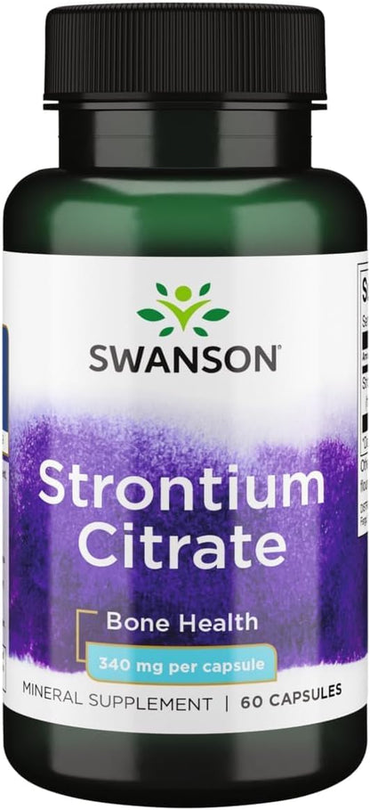 Citrato de Estroncio 340 mg - 60 Cápsulas - Swanson – Image 1