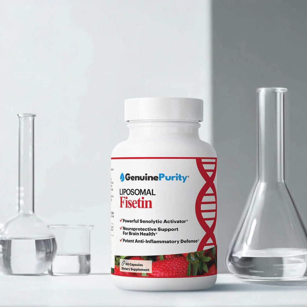 GenuinePurity Liposomal Fisetin 150mg — 60 Cápsulas Veganas para la Salud Celular, Defensa Antioxidante y Bienestar Cognitivo