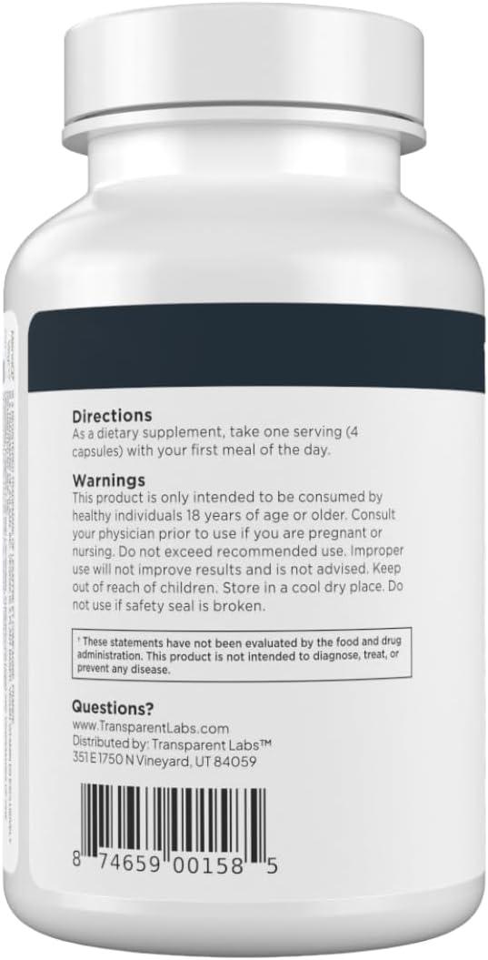 Transparent Labs Multivitamínico Diario para Mujeres – A Base de Alimentos Integrales, Vegano, Orgánico, con Vitaminas, Luteína, Biotina, Folato y Magnesio – 120 Cápsulas