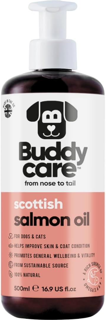Buddycare Aceite de Salmón Escocés para Perros y Gatos (500 ml)